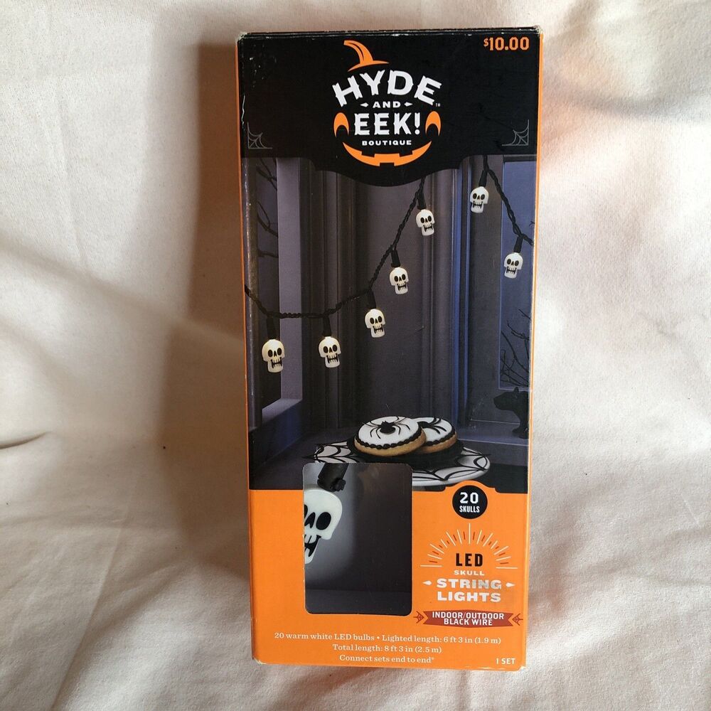 Halloween 20 Skulls Warm White LED Bulbs Hyde And Eek Indoor Outdoor NEW!! - Picture 3 of 6